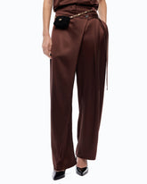 Pantaloni in satin a portafoglio - | Pinko