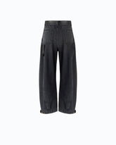 Jeans balloon fit con inserti in tela spalmata - | Pinko