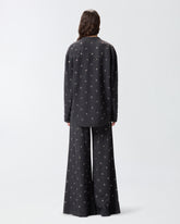 Blusa in denim scuro con occhielli - | Pinko