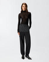 Maglia aderente a collo alto con micro paillettes - | Pinko