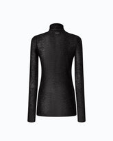 Maglia aderente a collo alto con micro paillettes - | Pinko