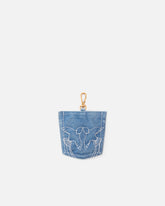 Charm portacarte a forma di tasca in denim - | Pinko