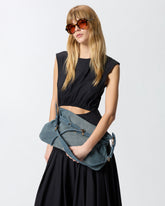 Duża dżinsowa torebka na ramię Belt Bag Big - | Pinko