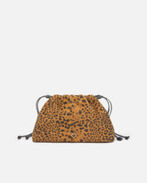 Small suede shoulder clutch with leopard print - | Pinko