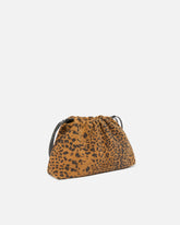 Small suede shoulder clutch with leopard print - | Pinko