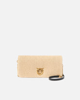 Love Bag Click Soft Horizontal Classic medium crossbody clutch in raffia - | Pinko