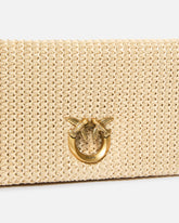 Pochette a tracolla media Love Bag Click Soft Horizontal Classic in rafia - | Pinko