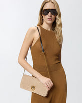 Pochette à bandoulière moyenne Love Bag Click Soft Horizontal Classic en raphia - | Pinko
