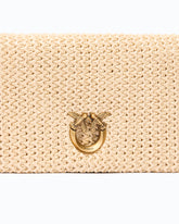 Pochette a tracolla piccola Love Bag Click Soft Horizontal Mini in rafia - | Pinko