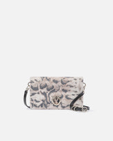 Pochette a tracolla piccola Love Bag Click Soft Horizontal Mini in suede stampa pitone - | Pinko