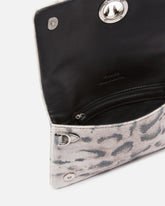 Pochette a tracolla piccola Love Bag Click Soft Horizontal Mini in suede stampa pitone - | Pinko