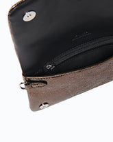 Love Bag Click Soft Horizontal small crossbody clutch in laminated snake-print leather - | Pinko