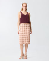 Gonna longuette in tulle con cristalli - | Pinko