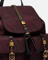 Zaino medio in nylon con stampa animalier - | Pinko