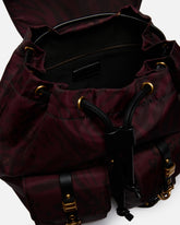 Zaino medio in nylon con stampa animalier - | Pinko