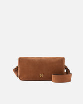 Borsa a spalla media Horizontal Bag in suede - | Pinko