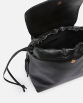 Zaino medio Saddle Backpack in pelle con anelli logati - | Pinko