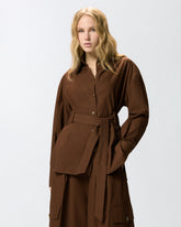 Giacca in cotone con cintura - | Pinko