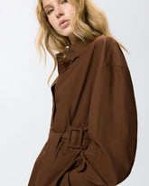 Giacca in cotone con cintura - | Pinko