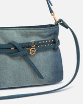 Borsa a spalla piccola Belt Bag Mini in denim - Blu | Pinko