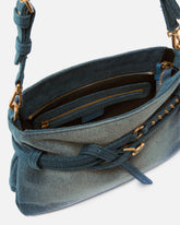 Borsa a spalla piccola Belt Bag Mini in denim - Blu | Pinko