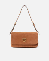 Love Bag Click Soft Horizontal Handle medium crossbody bag in suede - | Pinko