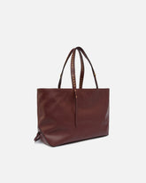 Medium leather shopper bag with metal details - | Pinko