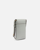 Leather smartphone case with shoulder strap and logo - | Pinko