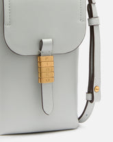 Leather smartphone case with shoulder strap and logo - | Pinko