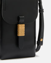 Leather smartphone case with shoulder strap and logo - | Pinko