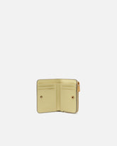 Portafoglio mini in pelle con Love Birds - Giallo | Pinko