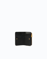 Portafoglio mini in pelle con Love Birds - Nero | Pinko