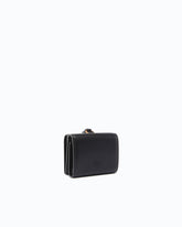 Compact leather wallet with wristlet - | Pinko