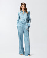 Pantaloni fluidi con stampa gioiello piazzata - | Pinko