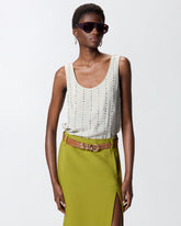 Top a canotta con righe gioiello - | Pinko