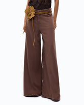 Vaqueros acampanados super wide leg - Testa Di Moro Brown | Pinko
