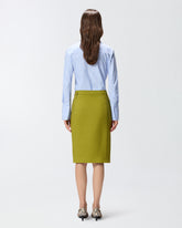 Gonna longuette aderente con spacco - | Pinko
