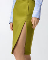 Gonna longuette aderente con spacco - | Pinko