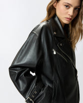 Giacca biker stile chiodo in pelle - | Pinko