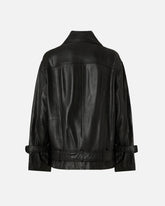 Giacca biker stile chiodo in pelle - | Pinko