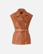 Gilet stile biker in pelle - | Pinko