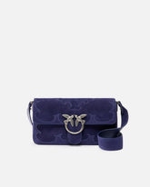 Love Bag One Slouchy medium shoulder bag in suede with inlays - Purple | Pinko
