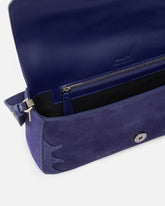 Love Bag One Slouchy medium shoulder bag in suede with inlays - Purple | Pinko