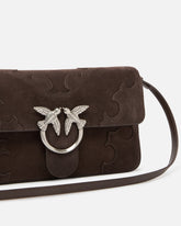 Τσάντα ώμου μετρίου μεγέθους Love Bag One Slouchy από σουέτ με ένθετα τμήματα - | Pinko