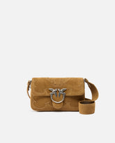 Borsa a spalla piccola Mini Love Bag One Slouchy in suede con intarsi - | Pinko