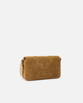 Borsa a spalla piccola Mini Love Bag One Slouchy in suede con intarsi - | Pinko