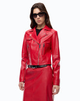 Giacca biker stile chiodo in nappa - | Pinko