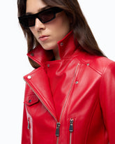 Giacca biker stile chiodo in nappa - | Pinko