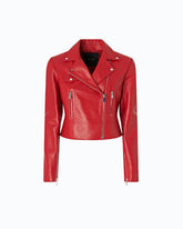 Giacca biker stile chiodo in nappa - | Pinko