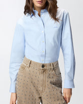 Boxy poplin shirt - Light Blue | Pinko